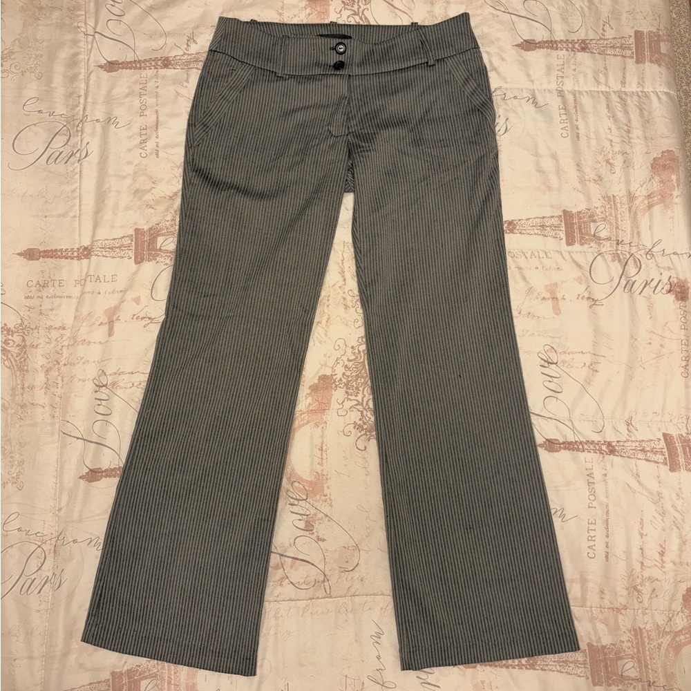 Forever 21 Gray Pinstriped Y2K flare pants small vintage deadstock low rise 90s